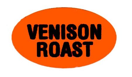 Orange Venison Roast Label